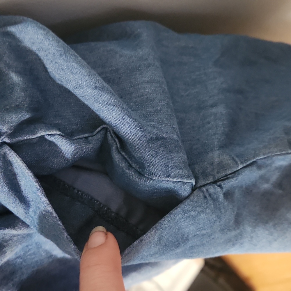 Denim Look Ruffled Romper - Picture 3 of 10